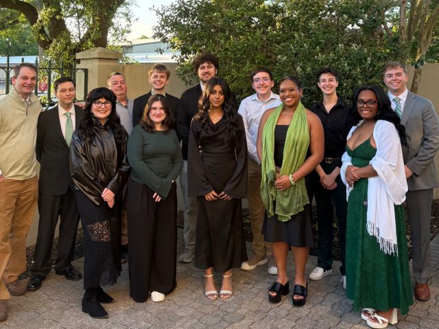 MSU Debate Team students and staff posing outside at the National Debate Tournament